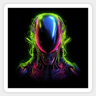 Alien Neon Art 6 Sticker